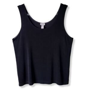 Chicos Women Travelers Black Tank Top XL 3 Slinky Contemporary Minimalist Modern
